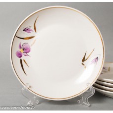Porcelāna deserta šķīvis, apgleznojums, RPR, Rīgas porcelāns